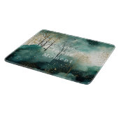 Groen Gouden Bomen met Vogels Kerstmis Snijplank (Hoek)