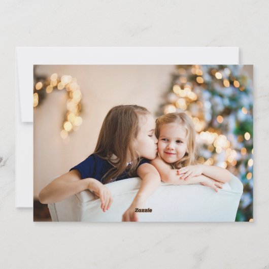 Groen Gouden Boog Bewegend Familie Monogram 2 Foto Feestdagenkaart (Achterkant)