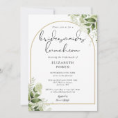 Groen Gouden Boog Bruidsmeisjes Luncheon Kaart (Voorkant)