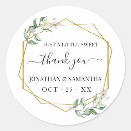 Groen gouden bruiloft dank u ronde sticker