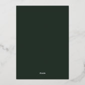 Groen Gouden Bruiloft Moderne Typografie Script Folie Uitnodiging (Achterkant)