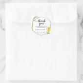 Groen gouden bubbels en brouwsels Dank u bruiloft Vierkante Sticker (Tas)