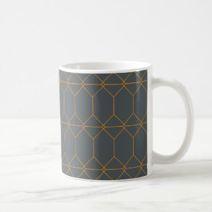 Groen, gouden, eenvoudig, retro, elegante illustra koffiemok