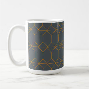 Groen, gouden, eenvoudig, retro, elegante illustra koffiemok
