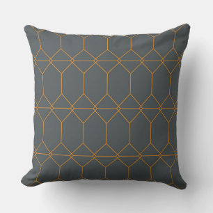 Groen, gouden, eenvoudig, retro, elegante illustra kussen