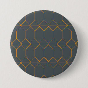 Groen, gouden, eenvoudig, retro, elegante illustra ronde button 7,6 cm
