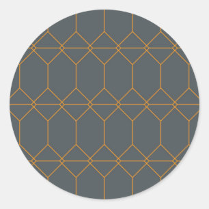 Groen, gouden, eenvoudig, retro, elegante illustra ronde sticker