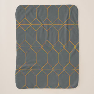 Groen, gouden, eenvoudig, retro, elegante illustra sherpa deken