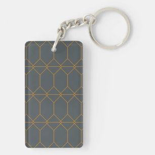 Groen, gouden, eenvoudig, retro, elegante illustra sleutelhanger