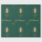 Groen/Gouden Eid-cadeauverpakkings papier (Vlak)