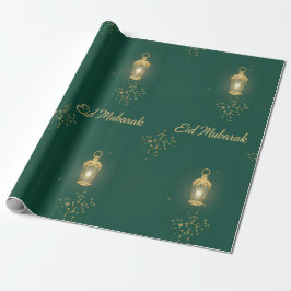 Groen/Gouden Eid-cadeauverpakkings papier