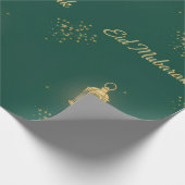 Groen/Gouden Eid-cadeauverpakkings papier (Hoek)