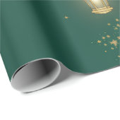 Groen/Gouden Eid-cadeauverpakkings papier (Rol Hoek)