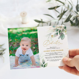 Groen & gouden eucalyptus fotodicatie kaart