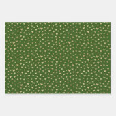 Groen gouden feestdag - het hartspatroon inpakpapier vel (Voorkant 2)