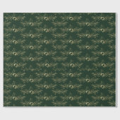 Groen gouden feestpatroon Elegant klassieke feestd Cadeaupapier (Vlak)
