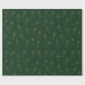 Groen gouden feestpatroon Elegant klassieke feestd Cadeaupapier (Vlak)