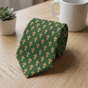 Groen Gouden Fleur de Lis Koninklijk Heraldisch Pa Stropdas