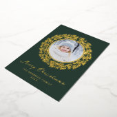 Groen Gouden Folie Vakantie Kaart (Gedraaid)