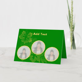 Groen Gouden Fotokaart Folie Feestdagenkaart