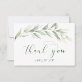 Groen & gouden gebladerte Dank u Kaart (Voorkant)