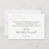 Groen & gouden gebladerte Dank u Kaart (Achterkant)