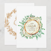 Groen & Gouden Geometrisch – Laten we het vieren  Kaart (Voorkant / Achterkant)