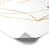 Groen & Gouden Geometrische Bruidsborrel Welkom Poster (Hoek)