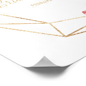 Groen & Gouden Geometrische Bruiloft Feest Welkom Poster (Hoek)