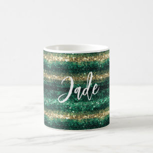 Groen Gouden Glitter Kerstmis Koffiemok