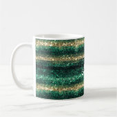 Groen Gouden Glitter Kerstmis Koffiemok (Links)