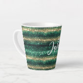 Groen Gouden Glitter Kerstmis Latte Mok (Linkerhoek)