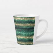 Groen Gouden Glitter Kerstmis Latte Mok (Rechts)