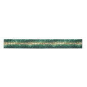 Groen Gouden Glitter Kerstmis Satijnen Lint (Voorkant)