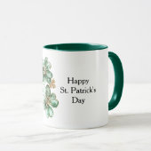 Groen Gouden Glitter Klaver St. Patrick's Dag Mok (Voorkant rechts)