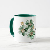 Groen Gouden Glitter Klaver St. Patrick's Dag Mok (Voorkant links)