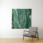 Groen Gouden Glitter Marmer Aangepaste Naam Wandkl Wandkleed (In Situ (horizontaal))