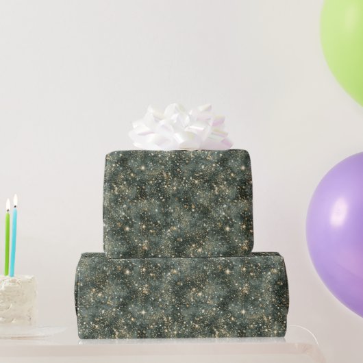 Groen Gouden Glitter Verjaardag Cadeaupapier (Feestgeschenken)
