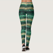 Groen Gouden Glitzy St. Patrick's Day Glitter Leggings (Achterkant)