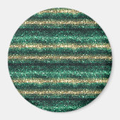 Groen Gouden Glitzy St. Patrick's Day Glitter Magneet (Voorkant)