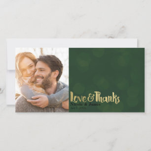 Groen Gouden Huwelijksfoto Liefde & Dank Bedankt