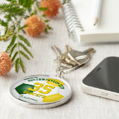 groen gouden jongens sportteam naam voetbal sleutelhanger (Zijkant)