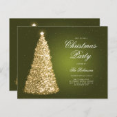 Groen Gouden Kerstboom Nodig Programma uit Menu (Voorkant / Achterkant)