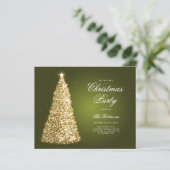 Groen Gouden Kerstboom Nodig Programma uit Menu (Staand voorkant)