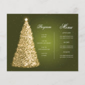 Groen Gouden Kerstboom Nodig Programma uit Menu (Achterkant)
