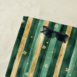 Groen Gouden Klaver St. Patrick's Dag Strepen Strandlaken