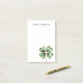 Groen Gouden Klaver St. Patrick's Day Post-it® Notes (Op bureau)