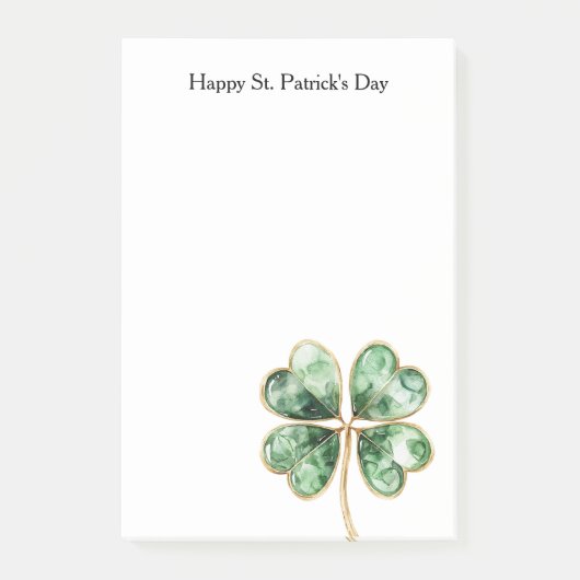Groen Gouden Klaver St. Patrick's Day Post-it® Notes (Voorkant)