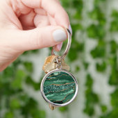 Groen Gouden Marmer Smaragd Aangepaste Naam Sleute Sleutelhanger (Hand)