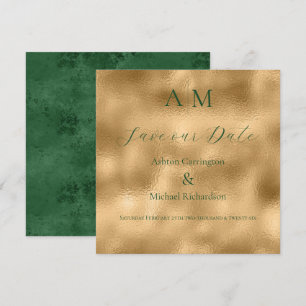 Groen Gouden Monogram Moderne Trouw Save The Date